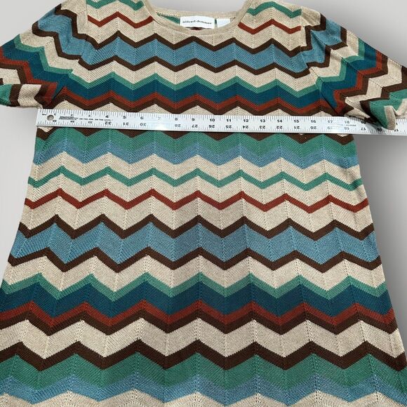 Alfred Dunner Women's S Multicolor Chevron Striped Short Sleeve Lightweight Top - Picture 8 of 11